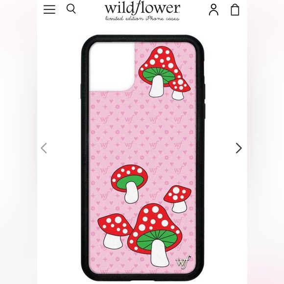 Wildflowers Other - Wildflower Phone Case iPhone 11 Pro Max Case Pink w Hearts & Red Mushrooms Used
